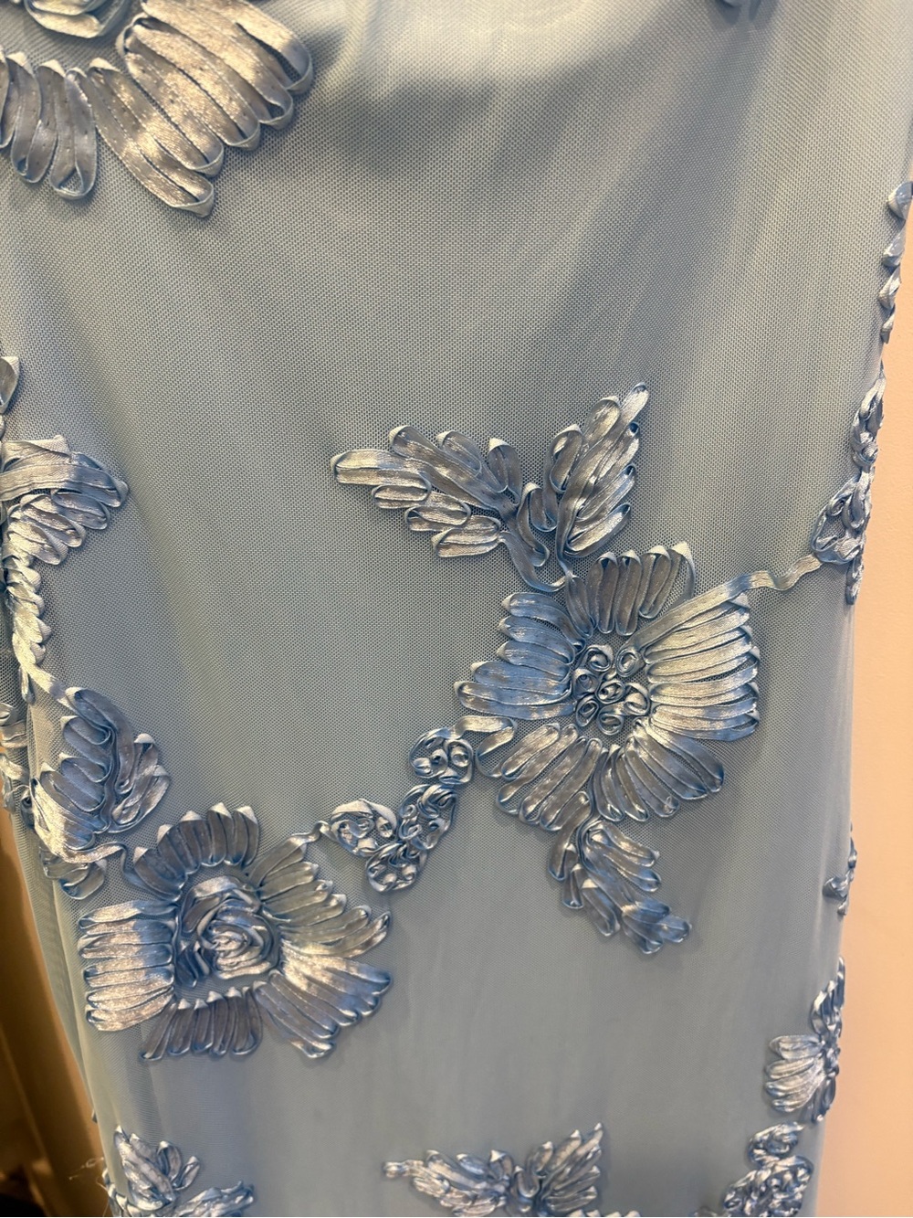 Light Blue Embroidered Midi Dress - Picture 2 of 3